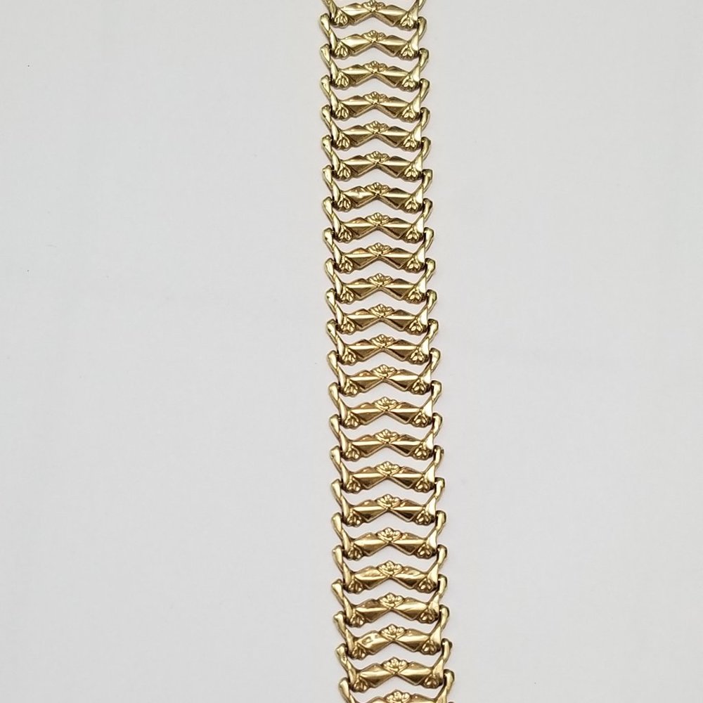 High End Jewelry!!  Unique ! Unisex  14k Solid Gold Wide Bracelet 7 1/2" Italy
